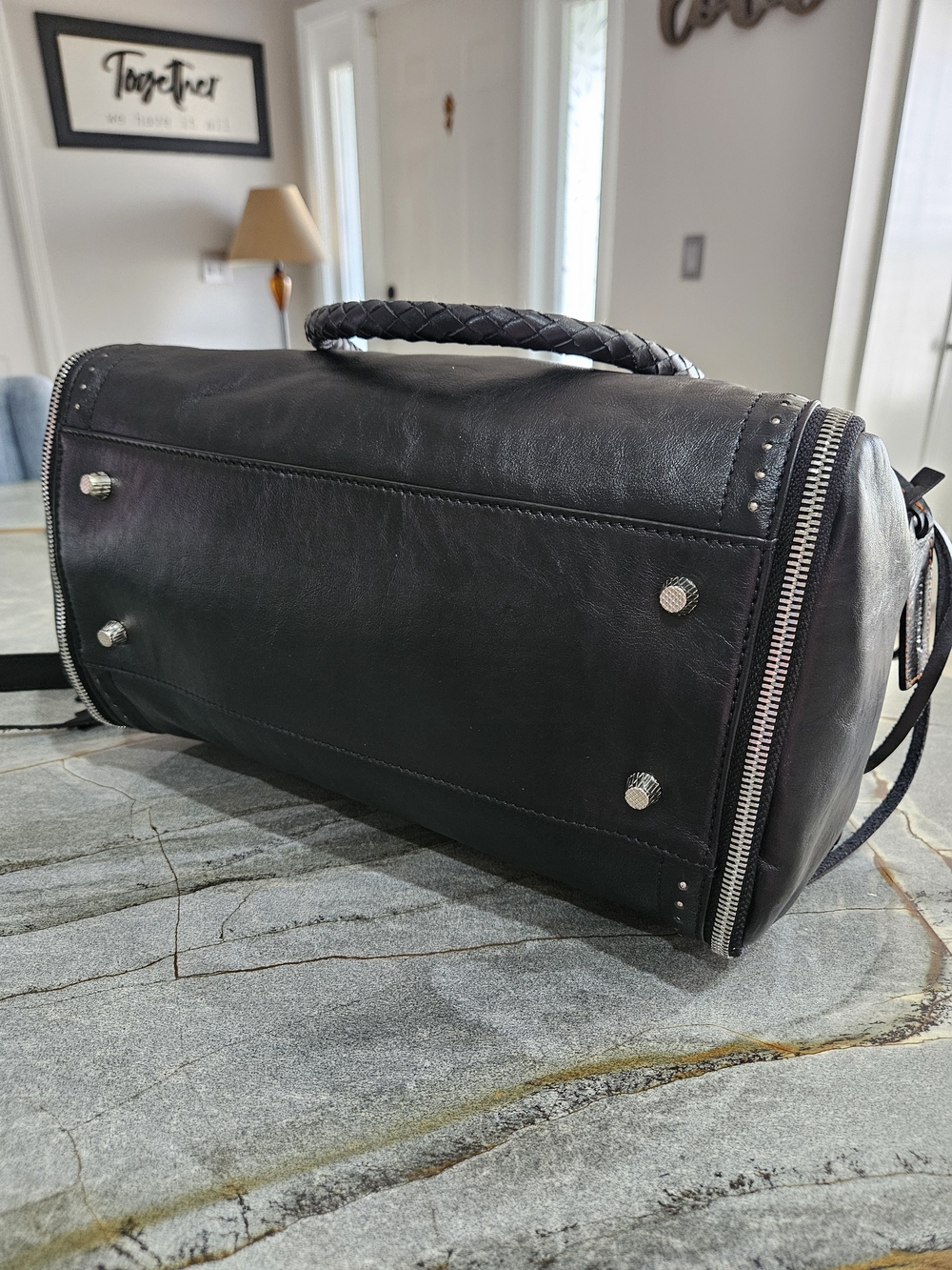 OLD TREND Mossy Creek Genuine Leather Tote / Crossbody – Black - Picture 8 of 15